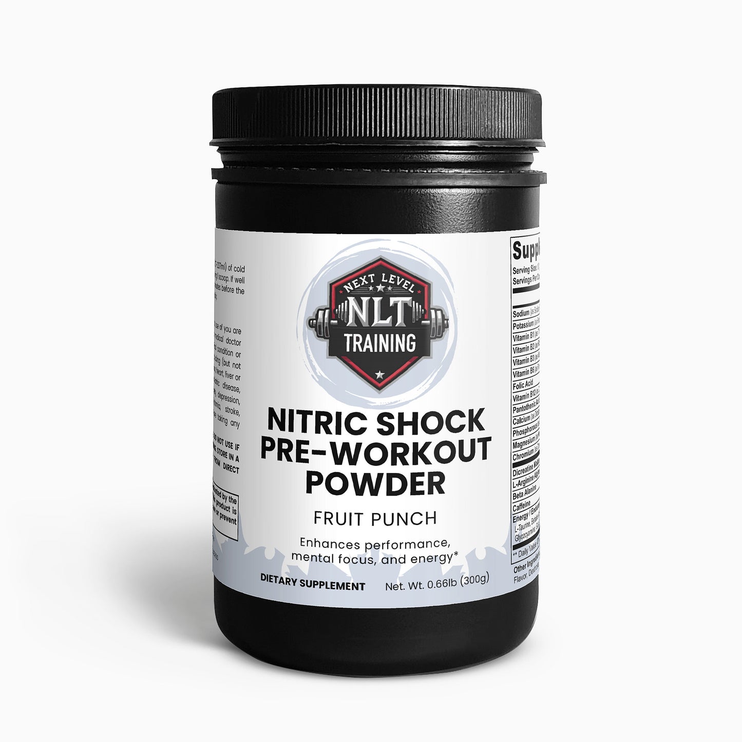 nitric shock pre-workout powder (fruit punch)